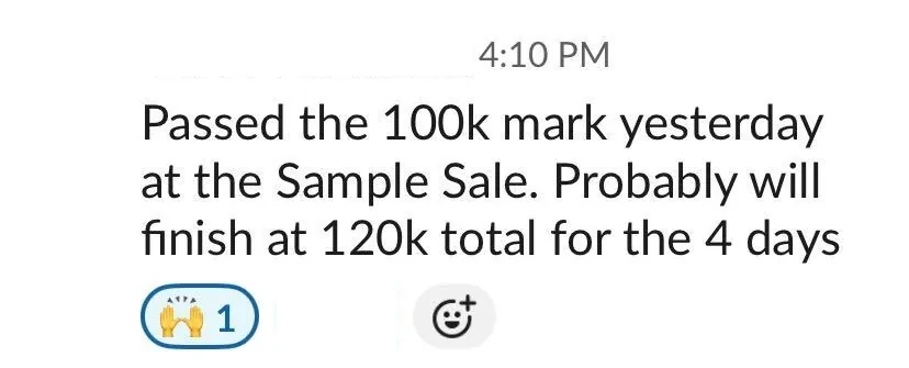 $100K in a 4-day sample sale — DTC founder