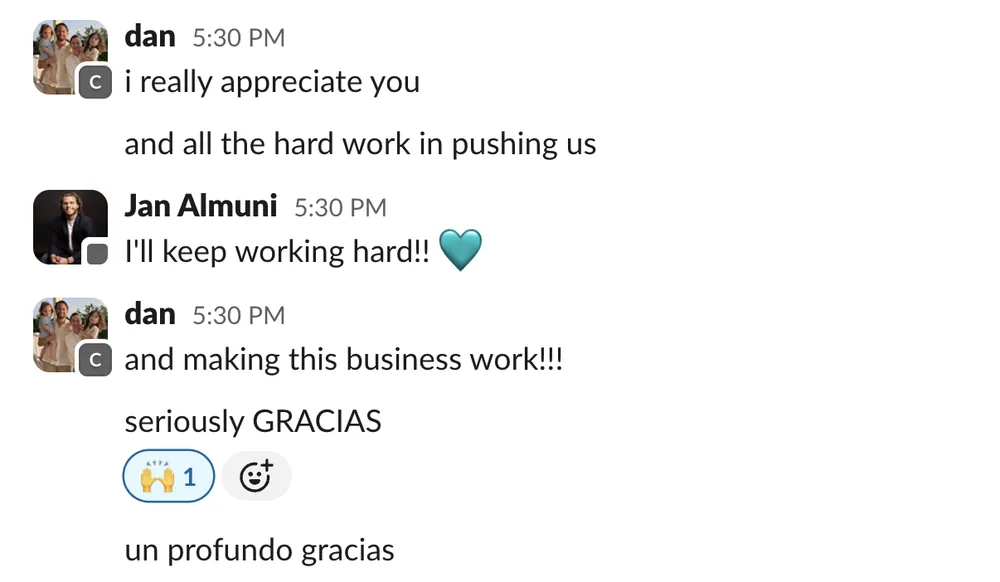 “I really appreciate you… GRACIAS” — Client to his media buyer