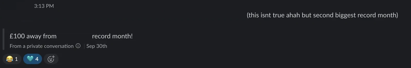 £100 away from a record month — (their second-biggest ever)