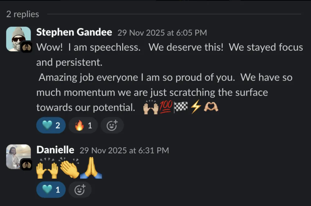 “Wow. I am speechless… so much momentum” — Founder · BFCM