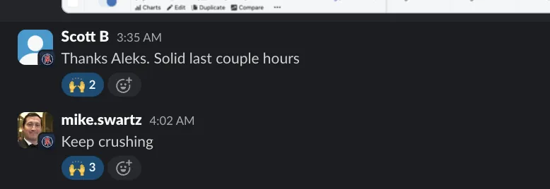 “Solid last couple hours” — at 3:35 AM — Hourly coverage, live