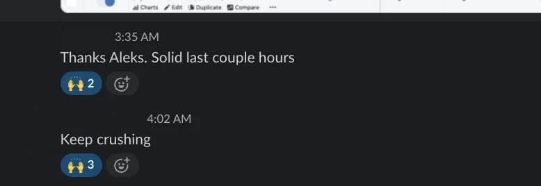“Solid last couple hours” — at 3:35 AM — Hourly coverage, live